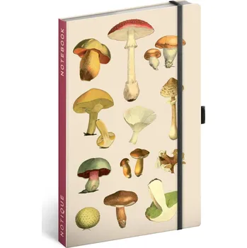 Diář Notes Houby Kateřiny Winterové, linkovaný, 13 × 21 cm