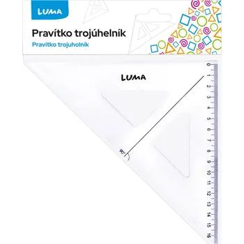 Pravítko trojúhelník s ryskou, transparentní C112020