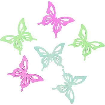 Výtvarná sada Dřevěné výseky 6cm - motýli zelený mix 6ks