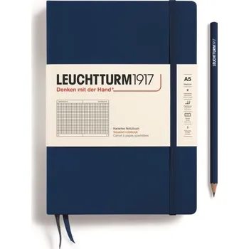Blok Leuchtturm1917 Zápisník Navy Medium A5 čtverečkovaný