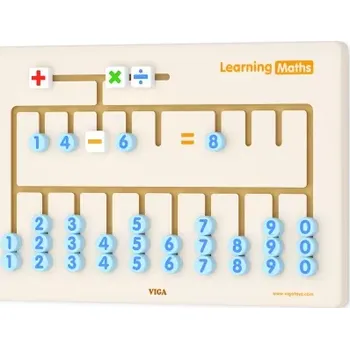 Dřevěná hračka Dřevěná smyslová tabule na učení počítání VIGA Montessori s certifikací FSC