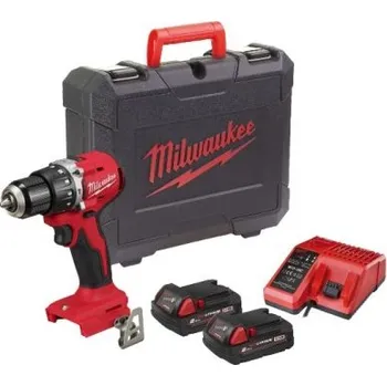 Milwaukee M18 BLPDRC-202C aku příklepová vrtačka 18 V, 2x akumulátor, nabíječka, kufr