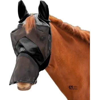 Koňská maska proti hmyzu Maska Waldhausen -PREMIUM NOSE- - Černá - Pony
