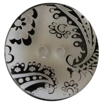 Knoflík Knoflík dámský DILL 20139/54 šedočerný laser - Šedočerná, 30mm