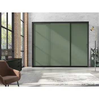 Šatní skříň Šatní skříň Frama Barva korpusu: Černá, Rozměry: 255 cm, Dveře: Dymiona zieleń