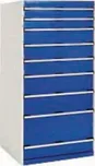 Dílenská zásuvková skříň, Bott SL-87, výška 160 cm, 9 zásuvek
