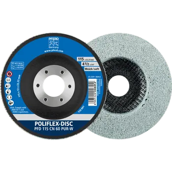 Brusný kotouč Pferd 41130006 | Brusný kotouč 115x14x22,23 mm, Z60, měkký, POLIFLEX PFD PUR