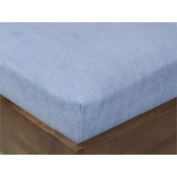 Prostěradlo Froté prostěradlo s napínací gumou - nebesky modré 140x220