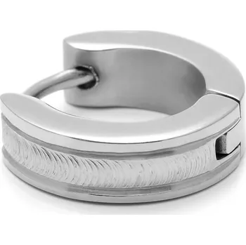 Náušnice Sentio | Náušnice kroužek hadí kůže z&nbsp;nerezové oceli stříbrné barvy - Lucleon