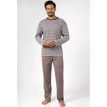 Pánská móda Pyžamo Regina 467 long/r 2XL Z24/25 pánské Hnědá XXL