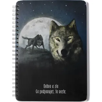 Kroužkový blok A5 Vlci - linka 50 listů