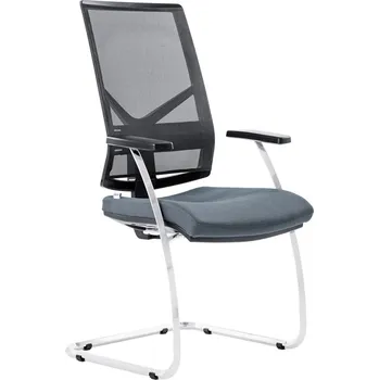 Jednací židle Konferenční židle 1850/S OMNIA kov chrom lesk, koženka Bloom, český výrobek