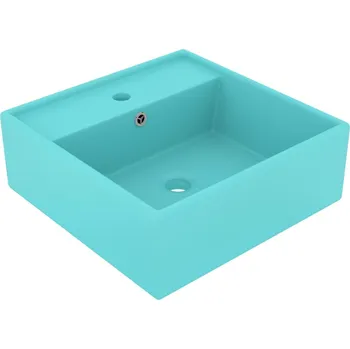 Luxusní umyvadlo přepad čtvercové matné světle zelené 41x41 cm IM_146947