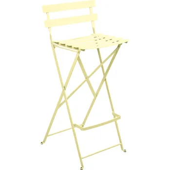 Citronově žlutá kovová skládací barová židle Fermob Bistro