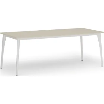 Psací stůl B2B Partner Jednací kancelářský stůl PRIMO OMEGA, 200x90 cm, bílá podnož, bříza