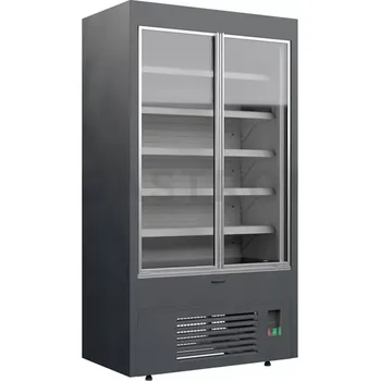 Chladicí přístěnná vitrína vhodná do prodejen a supermarketů, křídlové dveře | JUKA, Varna 110/60 DUZ mini