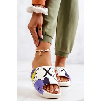 Dámské pantofle Gumové pantofle s potiskem Monsters Barva: Bílá, Velikost: 37