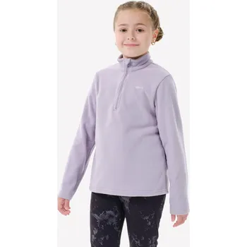 Pánská mikina QUECHUA Dětská turistická fleecová mikina MH 100 7 LET FIALOVÁ