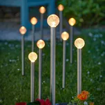 SMART GARDEN LED solární zemní kolík GlowBall, sada 10 ks, 44 cm, IP44 šedá, čirá - Doprava zdarma