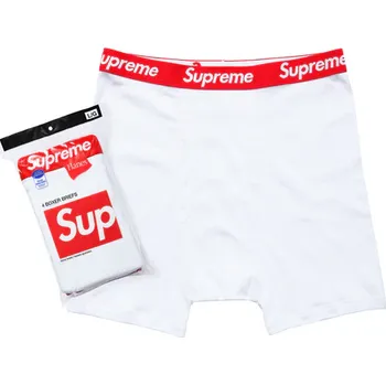 Boxerky Supreme Hanes Boxer Briefs (4 Pack) White Velikost: XL