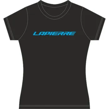 cyklistický dres Dámské černé triko s potiskem LAPIERRE - S