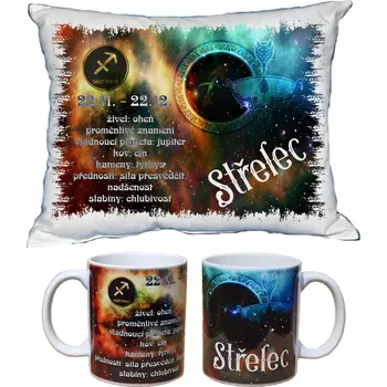 Dekorativní polštářek Znamení Střelec dárkový set (ZNAMENÍ ZVĚROKRUHU)