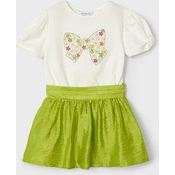 Dívčí sukně dětská zelená sukně s tričkem Mayoral 3957-77 velikost 134