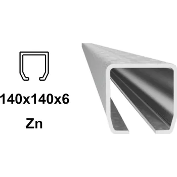 Příslušenství pro plot C-profil 140x140x6 mm, Zn - žárově pozinkovaný 3 m (CP-ZN-140-3)