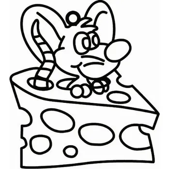 Závěsná sklíčka k vybarvení barvami na sklo cca 8 cm - 10. MYŠ V SÝRU