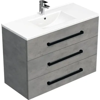 Koupelnový nábytek CUBE W C s umyvadlem Modena 100 cm,beton CUBE46C1003BEMOD