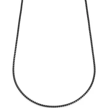 Náhrdelník Essentials | 3mm kostičkovaný řetízek se zaoblenými články v&nbsp;černé barvě gunmetal - Lucleon