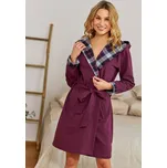 Fuchsiový dámský župan s kapucí Doctor Nap SWW.7106.BURGUNDY Velikost: XL