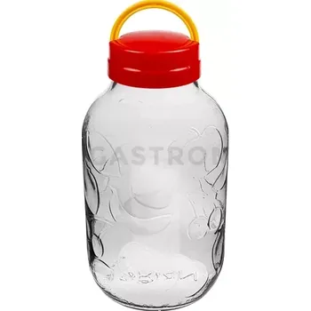 Sklenice Sklenice na nápoje s ornamenty Twist-off 5 l s plastovým víčkem s úchytem Ø 100 | BROWIN, 133502