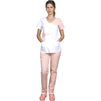 Zdravotnický oděv Bílo-broskvový zdravotnický set - dámský | drinuniforma.cz