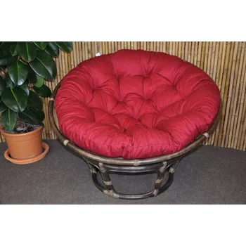 Papasan Nábytek PEGAS Ratanový papasan 110 cm hnědý polstr vínový