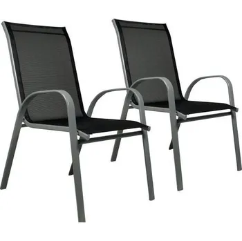 2 ks moderní zahradní židle s textilní výplní, antracit