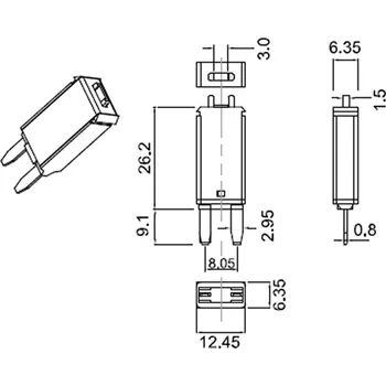 Autopojistky Mini nožová pojistka 15A - reset