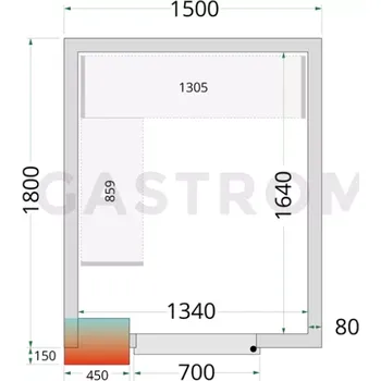 Panely do chladicí místnosti s 80 mm izolací | TEFCOLD, CR 150x180x220