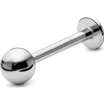 Piercing 10mm piercing labret s kuličkou z chirurgické oceli stříbrné barvy - Seizmont