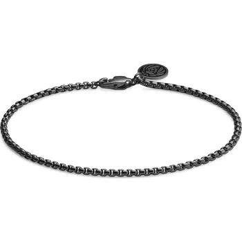 Náramek Essentials | 2mm kostičkovaný řetízkový náramek se zaoblenými články v&nbsp;černé barvě gunmetal - Lucleon