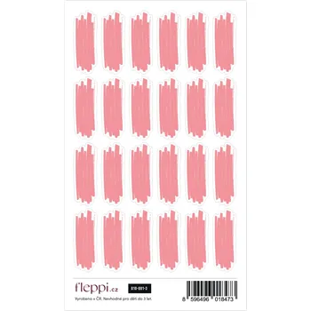 samolepka Fleppi Color coding kolekce | pastelově červená – čmárance