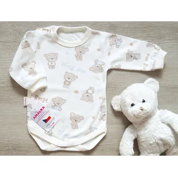 AMÁLKA Bavlněné body dlouhý rukáv, méďa Velikost: 68