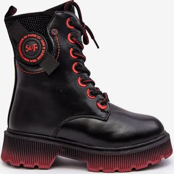 Dětská běžecká obuv Dětské zateplené Traperky Botky Askya Barva: Červená, Velikost: 33