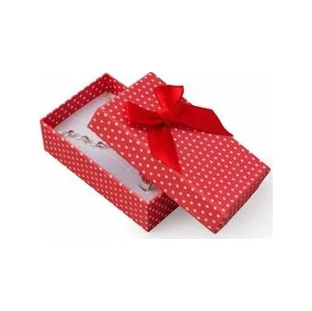 Dárková krabička Šperky4U Krabička na soupravu šperků červená, bílé puntíky - KR0186-R