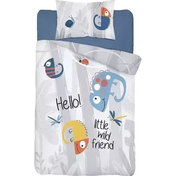 Povlečení Bavlněné povlečení do postýlky V trávě grey 100x135+40x60