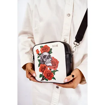 Kabelka Kožená taška Messenger Ve vzoru GOE ZNJ012 Černo Barva: Černá, Velikost: ONE SIZE