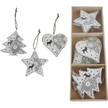 Velikonoční dekorace Dekorace k zavěšení, 6 ks K3724 - 7 x 1 x 7 - 7,5 cm