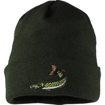 Čepice Bontis Pletená čepice s výšivkou Štika - Olivová
