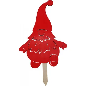 Vánoční dekorace Dřevěný zápich skřítek 71cm 3002005B