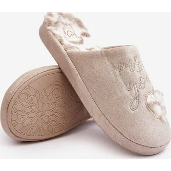 Dámské pantofle Lesklé dámské pantofle Geraja Barva: Béžová, Velikost: 38